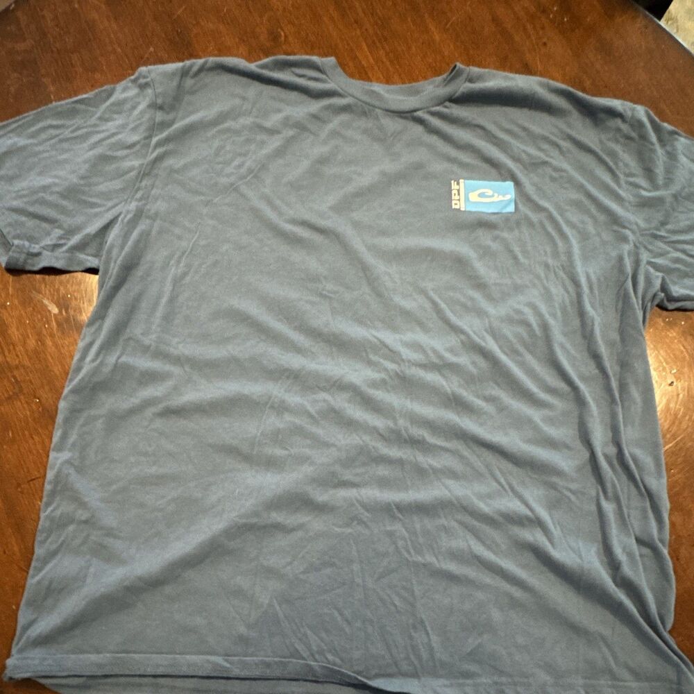 Drake Performance Fishing Men’s 3X Blue SS Crew Neck Graphic Logo Tee